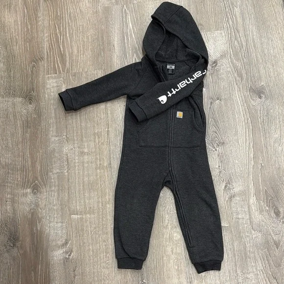 Carhartt dark heather gray Footless One Piece with Hood - Picture 1 of 4